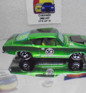 LOOSE HOT WHEELS ANNIVERSARY GREEN '68 HEMI BARRACUDA w/REDLINES