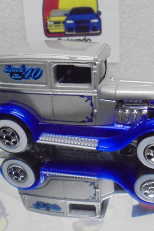 LOOSE HOT WHEELS SILVER/BLUE A-OK w/WHITWALLS