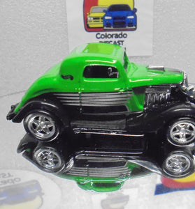 LOOSE HOT WHEELS GREEN/BLACK 3-WINDOW '34 FORD PC WHEELS