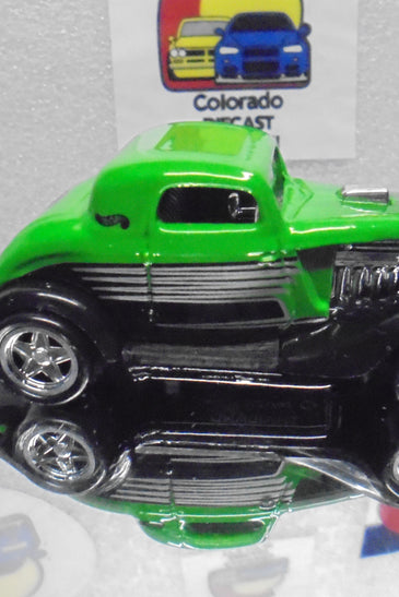 LOOSE HOT WHEELS GREEN/BLACK 3-WINDOW '34 FORD PC WHEELS