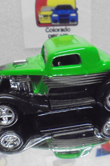 LOOSE HOT WHEELS GREEN/BLACK 3-WINDOW '34 FORD PC WHEELS
