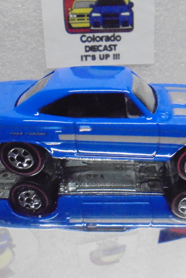 LOOSE HOT WHEELS BLUE'70 PLYMOUTH ROADRUNNER w/REDLINES