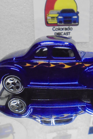 LOOSE HOT WHEELS BLUE w/FLAMES '40 FORD COUPE