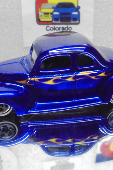 LOOSE HOT WHEELS BLUE w/FLAMES '40 FORD COUPE