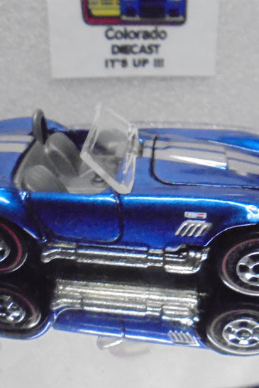 LOOSE HOT WHEELS BLUE SHELBY COBRA 427 S/C w/REDLINES