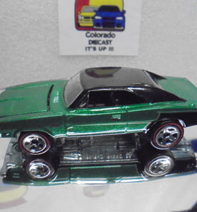 LOOSE HOT WHEELS GREEN '69 DODGE CHARGER w/REDLINES