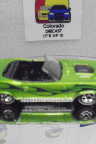 LOOSE HOT WHEELS GREEN w/FLAMES & REDLINES '70 PLYMOUTH BARRACUDA
