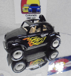 LOOSE HOT WHEELS BLACK BLAZIN BAJA BUG w/WHITE HUB REAL RIDERS