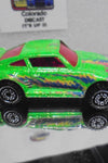 LOOSE HOT WHEELS METALFLAKE GREEN PORSCHE w/SCREECHER WHEELS