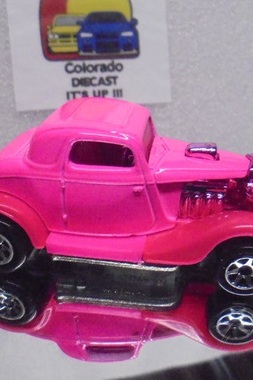 LOOSE HOT WHEELS PINK 3-WINDOW '34 FORD w/7 SPOKE WHEELS