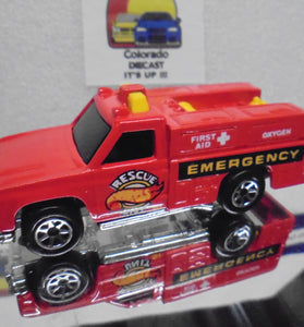 LOOSE HOT WHEELS RED RESCUE RANGER TRUCK w/7 SPOKE WHEELS