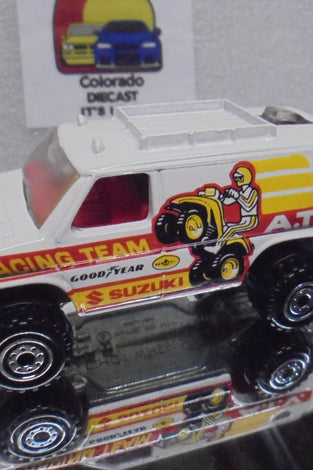 LOOSE HOT WHEELS WHITE A.T.V. RACING TEAM VAN w/CT WHEELS