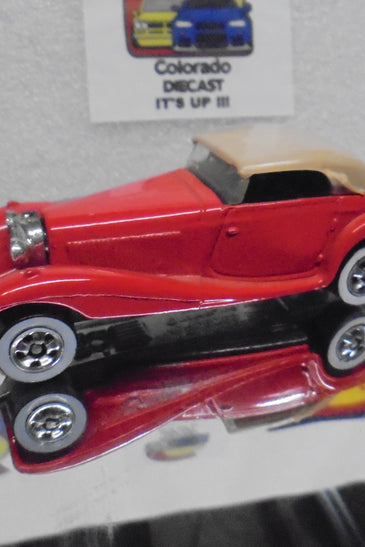 LOOSE HOT WHEELS RED MERCEDES 540K w/WHITE WALLS