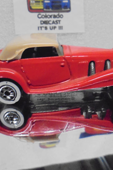 LOOSE HOT WHEELS RED MERCEDES 540K w/WHITE WALLS