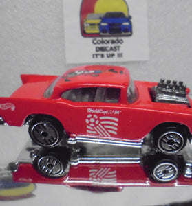 LOOSE HOT WHEELS RED OLYMPICS '57 CHEVY BEL AIR w/ULTRA HOTS
