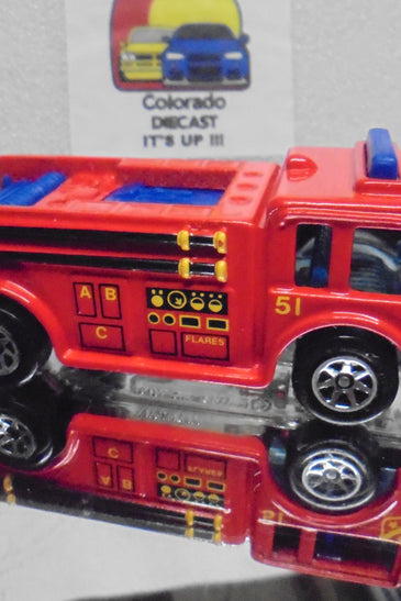 LOOSE HOT WHEELS RED FIRE EATER FIRE ENGINE w/7 SPOKE WHEELS