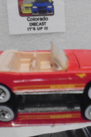 LOOSE HOT WHEELS RED '65 MUSTANG CONVERTIBLE w/WHITEWALLS
