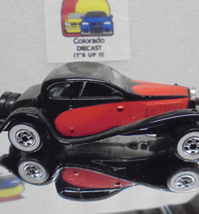 LOOSE HOT WHEELS BLACK '37 BUGATTI w/WHITEWALLS