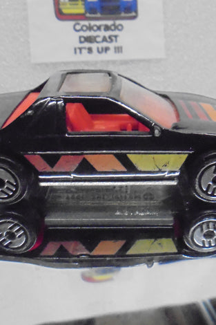 LOOSE HOT WHEELS BLACK PONTIAC FIERO 2M4 w/ULTRA HOTS