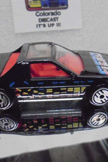 LOOSE HOT WHEELS BLACK PONTIAC FIERO 2M4 w/ULTRA HOTS