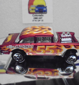 LOOSE HOT WHEELS RED w/FLAMES '55 CHEVY BEL AIR GASSER