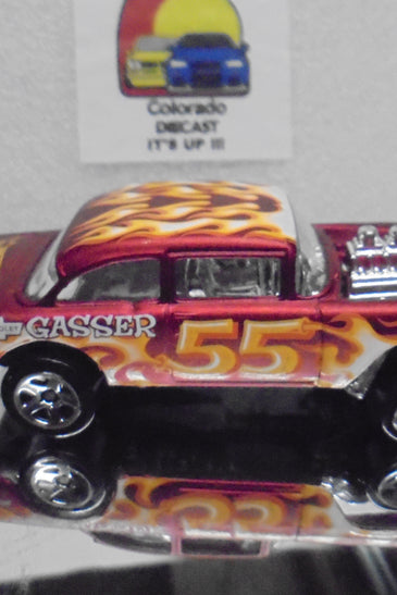 LOOSE HOT WHEELS RED w/FLAMES '55 CHEVY BEL AIR GASSER