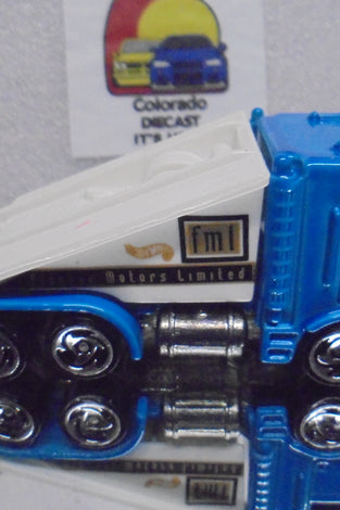 LOOSE HOT WHEELS BLUE FISCHER MOTORS LIMITED RAMP TRUCK