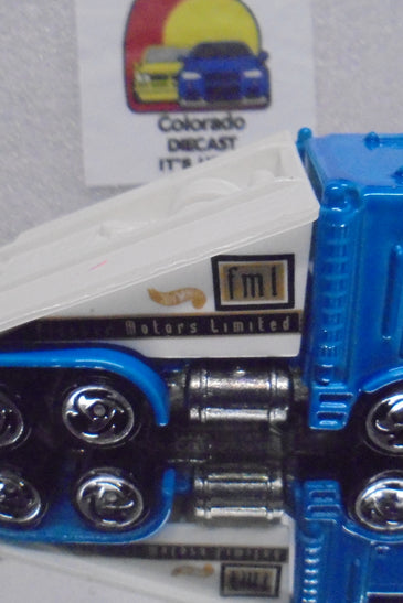 LOOSE HOT WHEELS BLUE FISCHER MOTORS LIMITED RAMP TRUCK