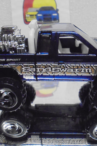 LOOSE HOT WHEELS BLUE SAND SWARM NISSAN HARDBODY TRUCK