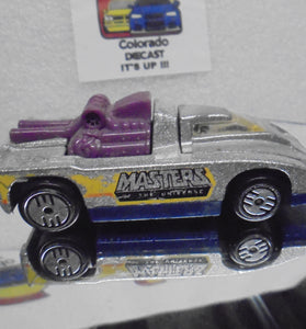 LOOSE HOT WHEELS SILVER HE MAN MOTU CANNONADE w/ULTRA HOTS