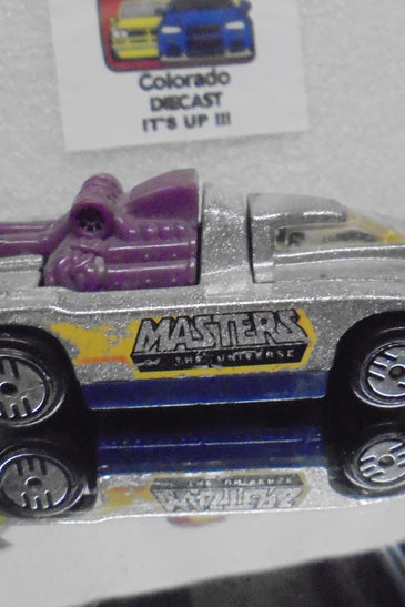 LOOSE HOT WHEELS SILVER HE MAN MOTU CANNONADE w/ULTRA HOTS