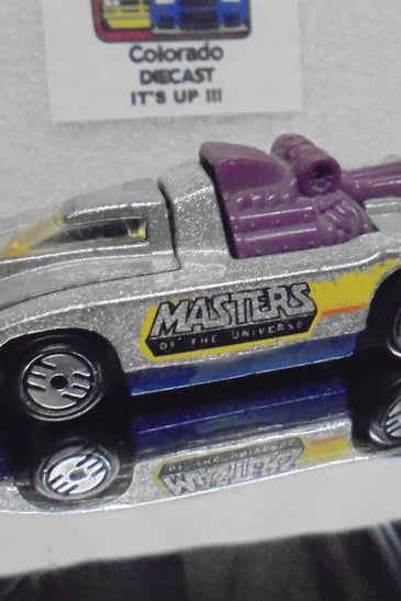 LOOSE HOT WHEELS SILVER HE MAN MOTU CANNONADE w/ULTRA HOTS