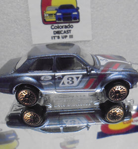 LOOSE HOT WHEELS STEEL BLUE '70 FORD ESCORT RS1600
