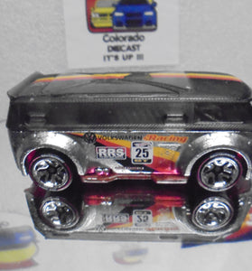 LOOSE HOT WHEELS BLACK VOLKSWAGEN T1 GT-R ID CAR