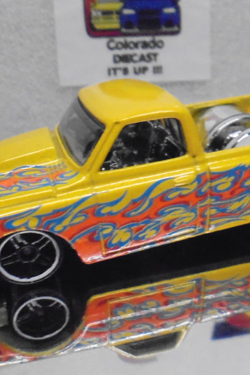 LOOSE HOT WHEELS YELLOW w/FLAMES '67 CHEVY C10 TRUCK