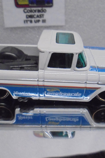 LOOSE HOT WHEELS WHITE CUSTOM 62 CHEVY TRUCK