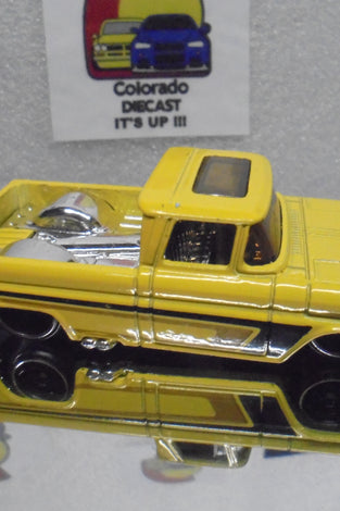 LOOSE HOT WHEELS YELLOW CUSTOM '62 CHEVY TRUCK 100 YEARS