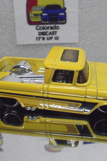 LOOSE HOT WHEELS YELLOW CUSTOM '62 CHEVY TRUCK 100 YEARS