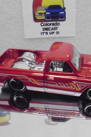 LOOSE HOT WHEELS ORANGISH/RED '87 CHEVY C10 TRUCK