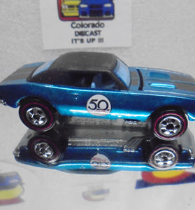 LOOSE HOT WHEELS 50TH ANNIVERSARY BLUE '67 CAMARO w/REDLINES