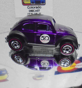 LOOSE HOT WHEELS 50TH ANNIVERSARY PURPLE VOLKSWAGEN BUG w/REDLINES