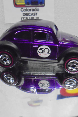 LOOSE HOT WHEELS 50TH ANNIVERSARY PURPLE VOLKSWAGEN BUG w/REDLINES
