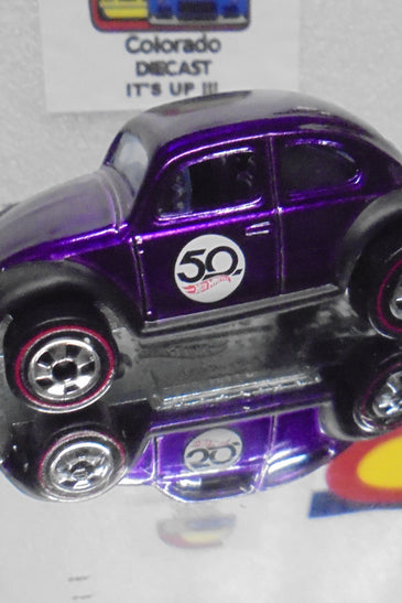 LOOSE HOT WHEELS 50TH ANNIVERSARY PURPLE VOLKSWAGEN BUG w/REDLINES
