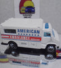 LOOSE HOT WHEELS WHITE AMERICAN AMBULANCE w/7 SPOKE WHEELS
