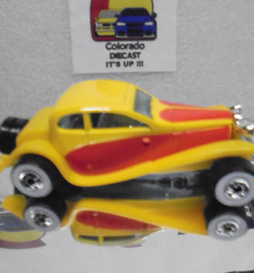 LOOSE HOT WHEELS YELLOW '37 BUGATTI w/WHITE WALLS