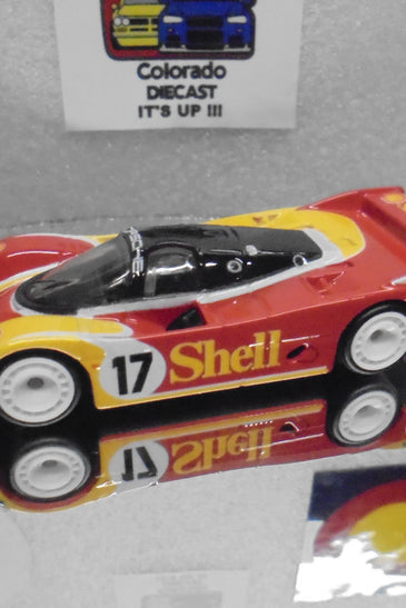 LOOSE HOT WHEELS RED/YELLOW SHELL PORSCHE 962 w/REAL RIDER'S