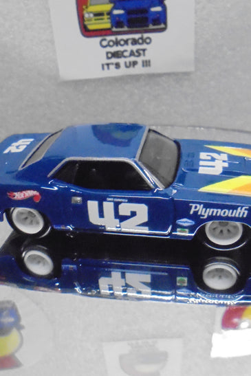 LOOSE HOT WHEELS DAN GURNEYS BLUE '70 PLYMOUTH CUDA w/REAL RIDER'S