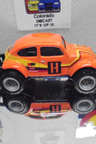 LOOSE HOT WHEELS ORANGE VOLKSWAGEN BAJA BUG w/REAL RIDER'S