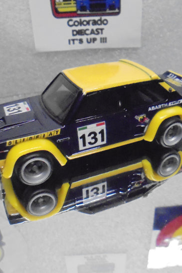 LOOSE HOT WHEELS BLUE/YELLOW FIAT 131 ABARTH  w/REAL RIDER'S