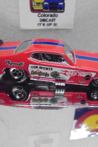 LOOSE HOT WHEELS RED TOM MONGOOSE MCEWEN FUNNY CAR w/REAL RIDER'S